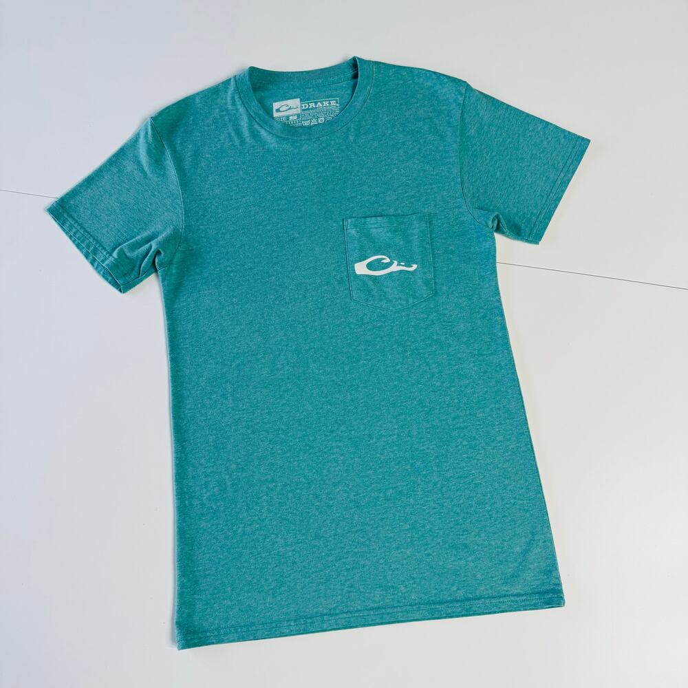 Drake Waterfowl Systems T-shirt in Teal Heather Size Small
